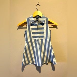 Nautica Girls Dress collared, blue and white striped dress | Size: 4T